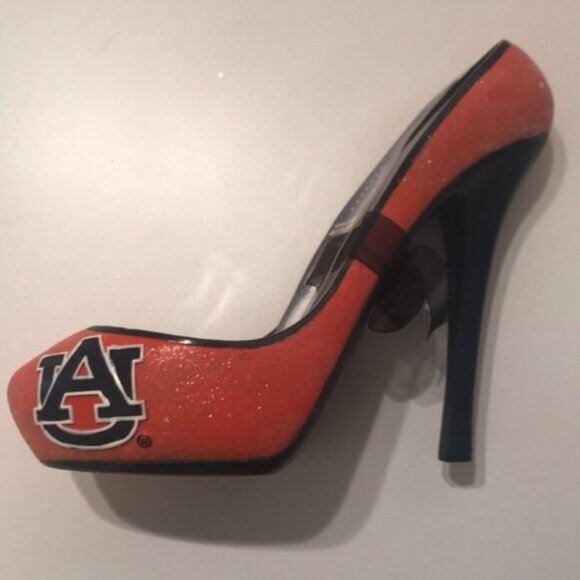 🧡💙 Auburn University Glitter High Heel Bottle Holder | Collegiate Team Spirit - Picture 1 of 8